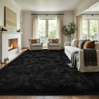 8x10 Extra Large Black Fluffy Area Rug Non-Slip - Image 3