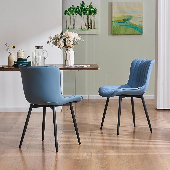 YOUNUOKE Mid-Century Modern Dining Chairs Set of 2, Armless Accent Chair - Image 8