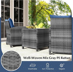 Tangkula 5 Pieces Patio Conversation Set, PE Wicker Rattan Outdoor Furniture Set - Image 9