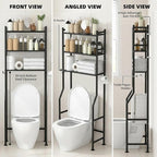 GloTika 3-Tier Over Toilet Storage - 150lb Total Capacity Metal Bathroom - Image 8