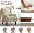 Pia Ricco Set of 2 Floral Accent Chairs, High Back Upholstered Armchairs - Image 4