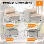 12-Seat Modern Outdoor Wicker Rattan Patio Furniture Set - Image 3