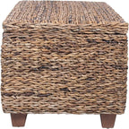 East at Main Woven Rattan Storage Coastal Coffee Table - Image 4