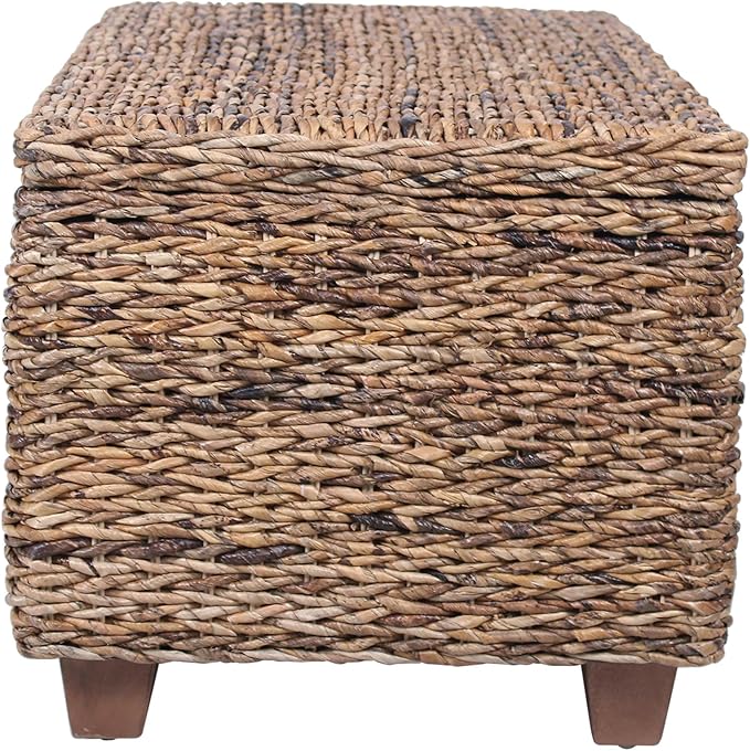 East at Main Woven Rattan Storage Coastal Coffee Table - Image 4