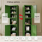 YAUWOH 2-Door Metal Storage Cabinet, Tall Slim Pantry Organizer - Image 4
