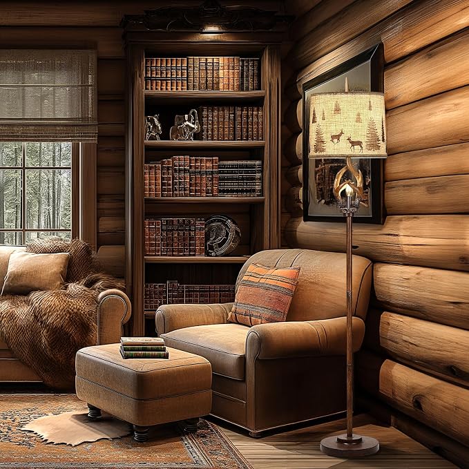 Scenekoy Rustic Farmhouse Antlers Floor Lamp - Image 7