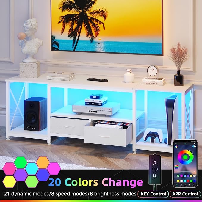 GYIIYUO TV Stand with Fabric Drawer - Image 4