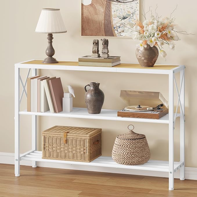 Hoctieon Industrial Console Table, 3 Tier Entryway Tables, Hallway Desk - Image 3