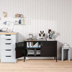 Washsemba 2 Door Storage Sideboard, Metal Storage Cabinet - Image 4