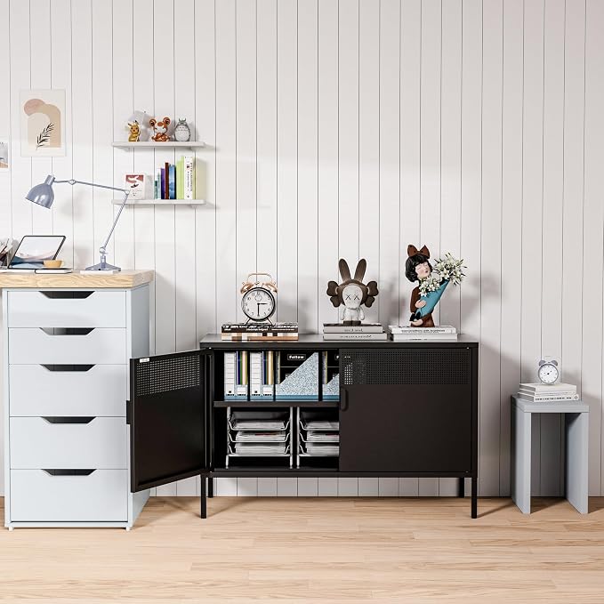 Washsemba 2 Door Storage Sideboard, Metal Storage Cabinet - Image 4