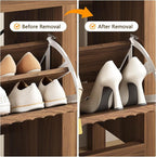 YOMILUVE Shoe Cabinet Storage for Entryway, Fluted Shoe Cabinet - Image 5