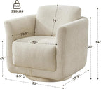 Swivel Accent Chair, 360° Chenille Barrel Swivel Chair - Image 3