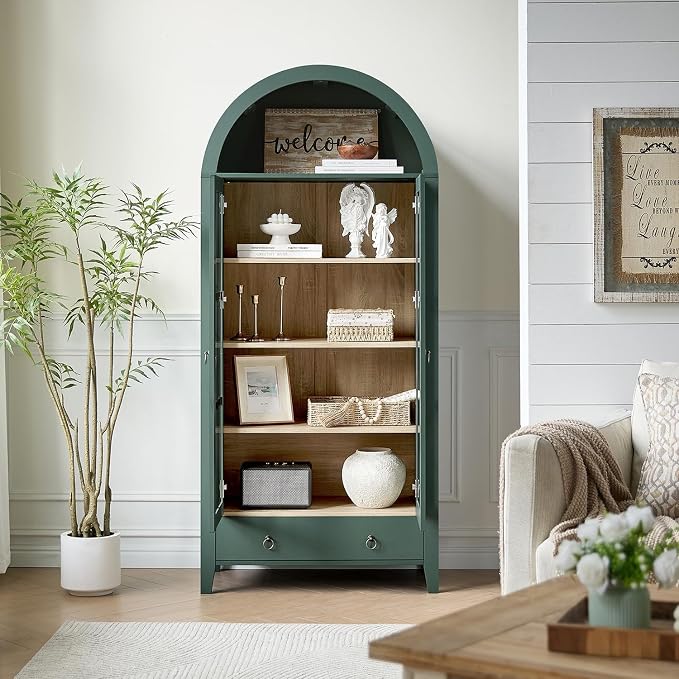 RowyPoey Farmhouse Arched Cabinet - Image 3