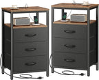 Huuger Nightstands Set of 2, 27.6 Inch End Tables by Huuger