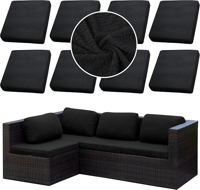 8PCS Patio Cushion Covers.Patio Furniture Couch SeatSlipcovers | Washable by SUKAIKEQA