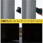 NICETOWN 100% Blackout Linen Texture Curtains 90 inches Long, Dove Grey - Image 2