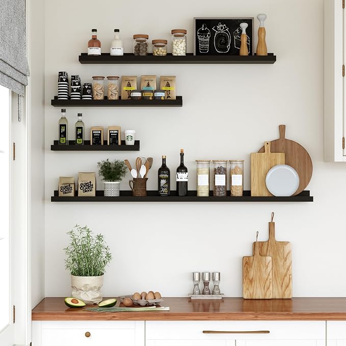 Floating Shelves for Wall, 16 inch Wood Floating Shelves Set of 2, Picture - Image 2