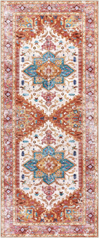 Yamaziot Washable Runner Rug, 2x5 Non-Slip Boho Vintage Hallway Kitchen Rug | - Image 3