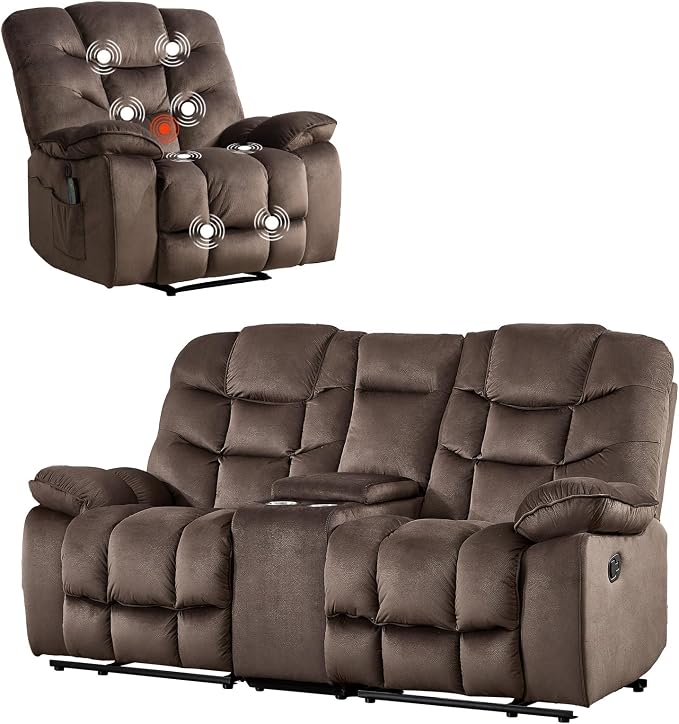 HAOMARKETS 2-Piece Recliner Sofa Set, Include Single Power Recliner Chair - Image 9