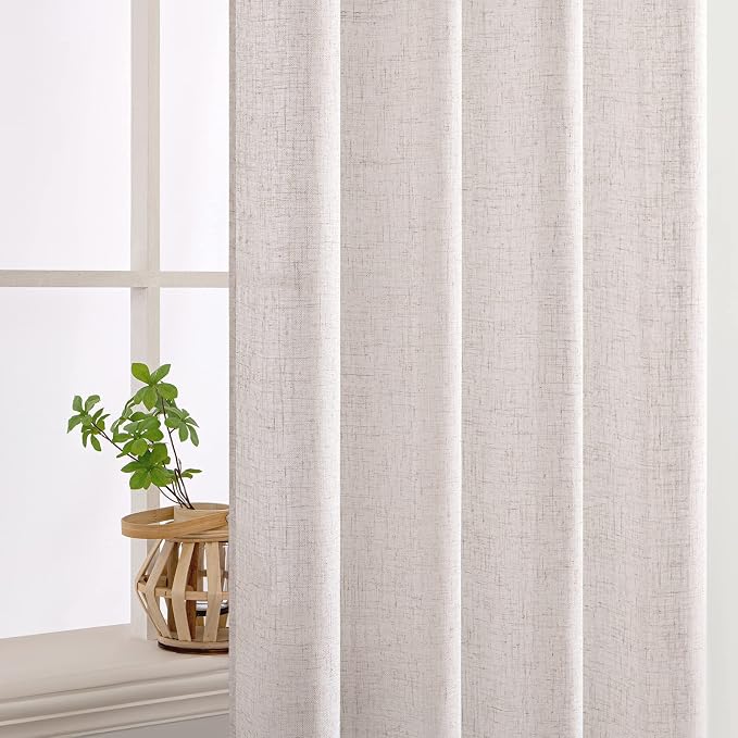 MIULEE White Linen Curtains 52x108 Inches Long - Image 5