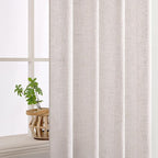 MIULEE White Short Linen Curtains 52x45 Inch Length 2 Panels - Image 5