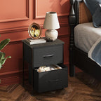 WLIVE Black Nightstand Set of 2, Night Stand - Image 2
