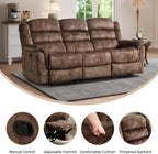 EBELLO Reclining Sofa for Living Room, Extra Wide Modern Overstuffed 3 Seat - Image 3