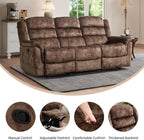 EBELLO 2 Pieces Reclining Couch Furniture Set, Overstuffed Reclining Loveseat - Image 3