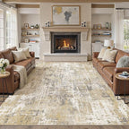 DMOYEST Area Rug Living Room Rugs 9x12 Washable Abstract Carpet | Neutral - Image 8