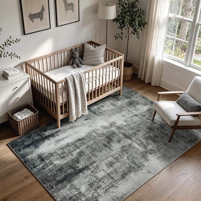 Washable Rugs 5x7 Area Rugs for Living Room, Dining Room, Nursery | No Creases - Image 7