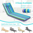 Chaise Lounge Cushion for Outdoor Furniture, Waterproof, Fade-Resistant and - Image 6