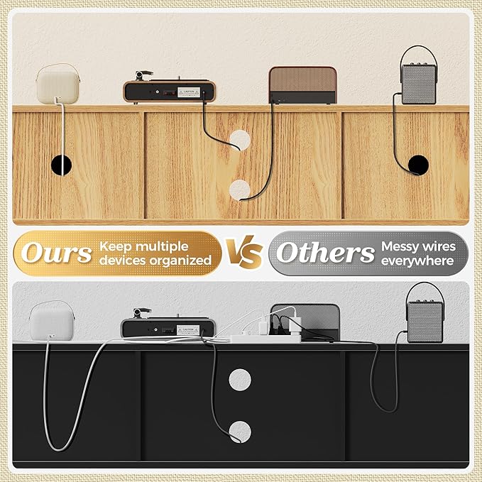 SUPERJARE Boho TV Stand for 65 Inch TV, Entertainment Center - Image 4