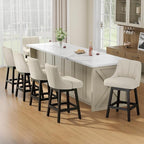 YaFiti Swivel Bar Stools with Backs, Linen Fabric Extra Upholstered Counter - Image 9
