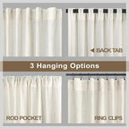 Pitalk Neutral Linen Curtains 40 Inch Length 2 Panels - Image 5