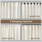 Natural Linen Curtains 45 Inch Length - Image 5