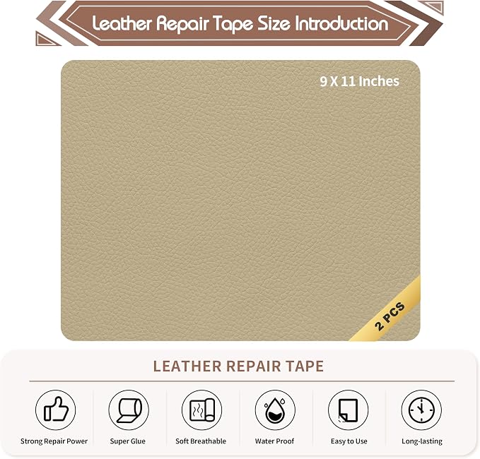 KING MOUNTAIN Leather Repair Patch, 2 Packs 9 x 11 Inches self Adhesive Leather - Image 4