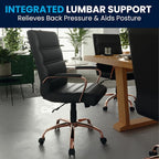 Flash Furniture Whitney Mid-Back Swivel LeatherSoft Desk Chair - Image 9