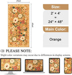 DUKINO 2x4 Entryway Rug, Floral Washable Kitchen Rugs Non Slip, Soft Indoor - Image 2
