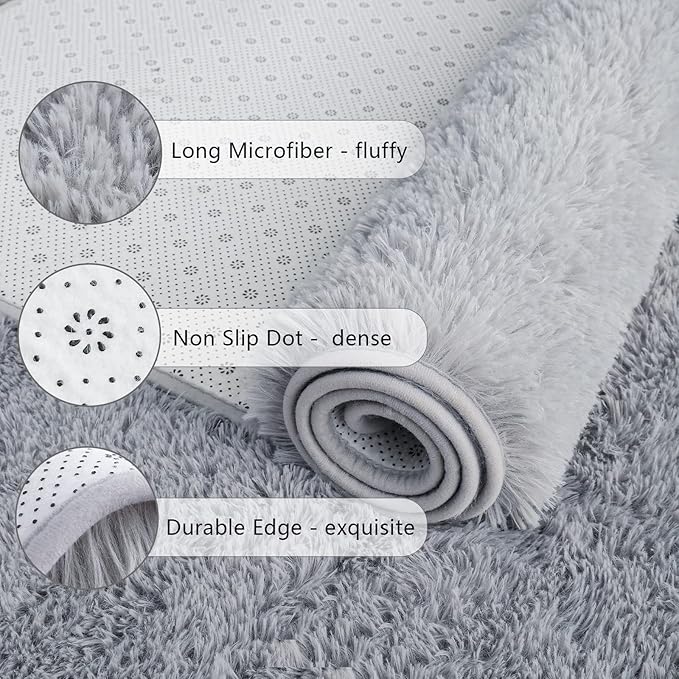 Chicrug Soft Area Rugs for Bedroom Living Room Plush Fluffy Rug 3x5 | Shag - Image 6