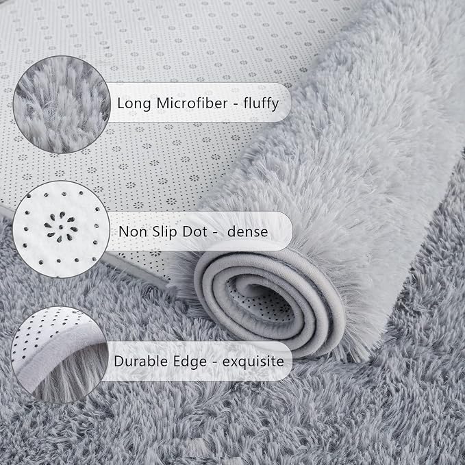 Chicrug Soft Runner Rugs for Bedroom Living Room Plush Fluffy Rug 3x8 | Shag - Image 6