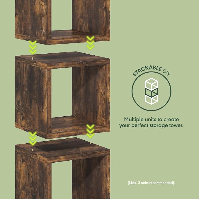 Furinno Cubicle Book Shelf, Stackable Bookshelf, Cube Storage Organizer Bookcase - Image 4