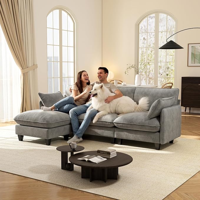 Ihanherry 105" Modular Sectional Sofa, L-Shaped Cloud Couch - Image 8