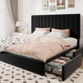 Allewie King Size Storage Bed Frame, Vertical Channel Tufted Adjustable by Allewie