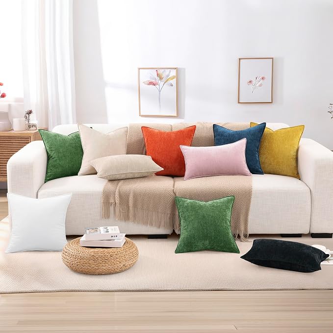 decorUhome Summer Couch Euro Sham Throw Pillow Covers 26x26 Set of 2, - Image 8
