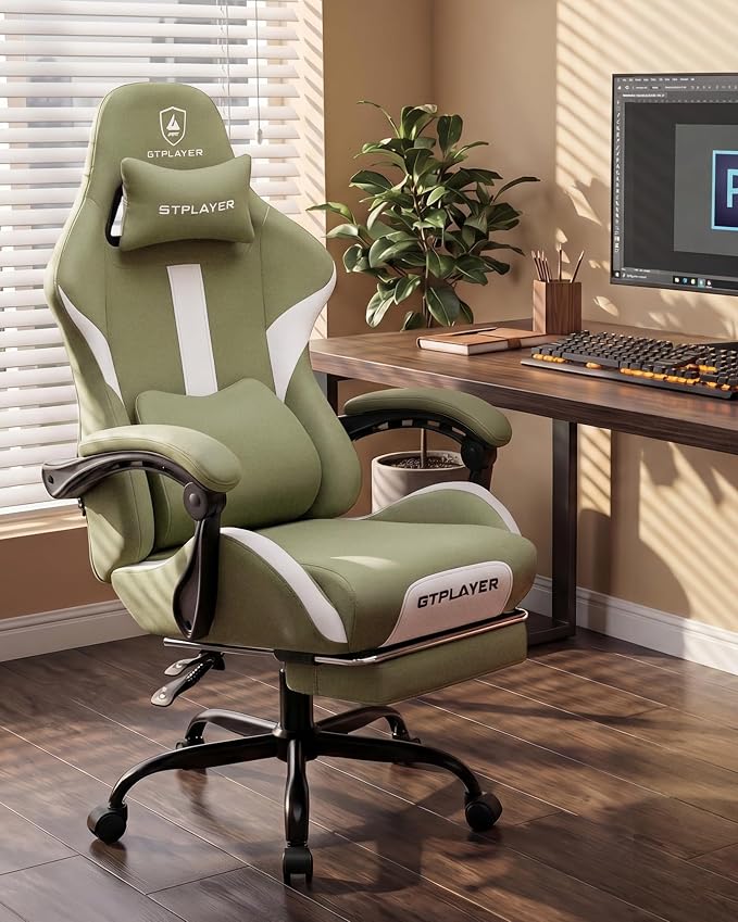 GTPLAYER Gaming Chair with Foot Rest & Pocket Spring Cushion, Ergonomic High - Image 3