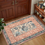 GarveeHome Terracotta Teal Washable 6x9 Area Rugs, Botanical Grove Vintage - Image 5