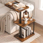 Faesun C Table End Table Adjustable Height, 360°Swivel TV Tray Table by Faesun
