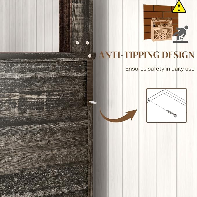 HOMCOM Farmhouse Coffee Bar Cabinet - Image 8