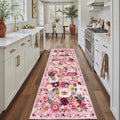 Pink Rug for Hallways Kitchen Runner Rug 2x8 | Non Slip Washable Rugs by WelcometoBabovid