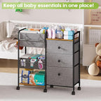 Cidaziya 2In1 Baby Diaper Caddy Organizer and Storage, 3 Tier Rolling Cart - Image 4